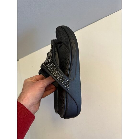 Crocs Monterey Diamnante Wedge Flipop Platform Sandal Size 10 - Picture 3 of 9